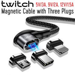 Twitch Magnetic Cable with Three Plugs